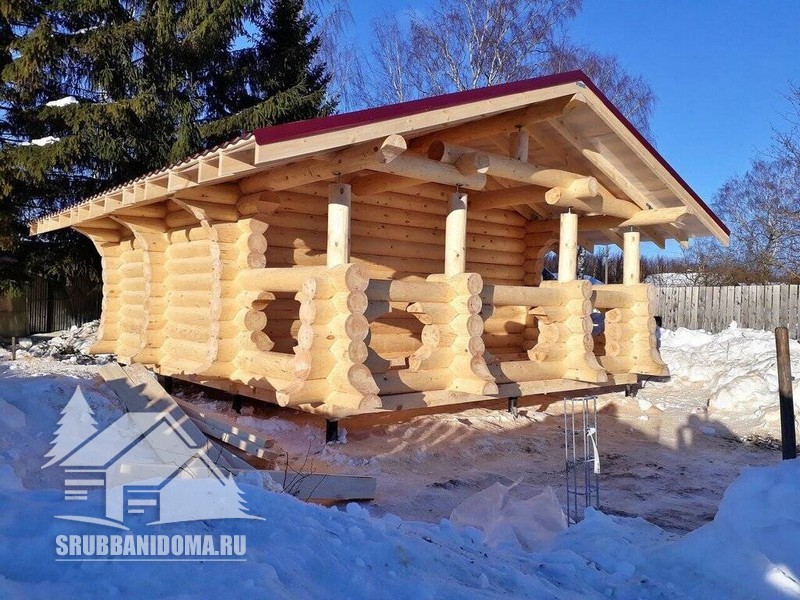 Сруб Бани 5 на 6 с террасой