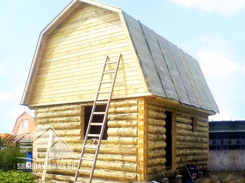 Сруб бани 3х5 с мансардой