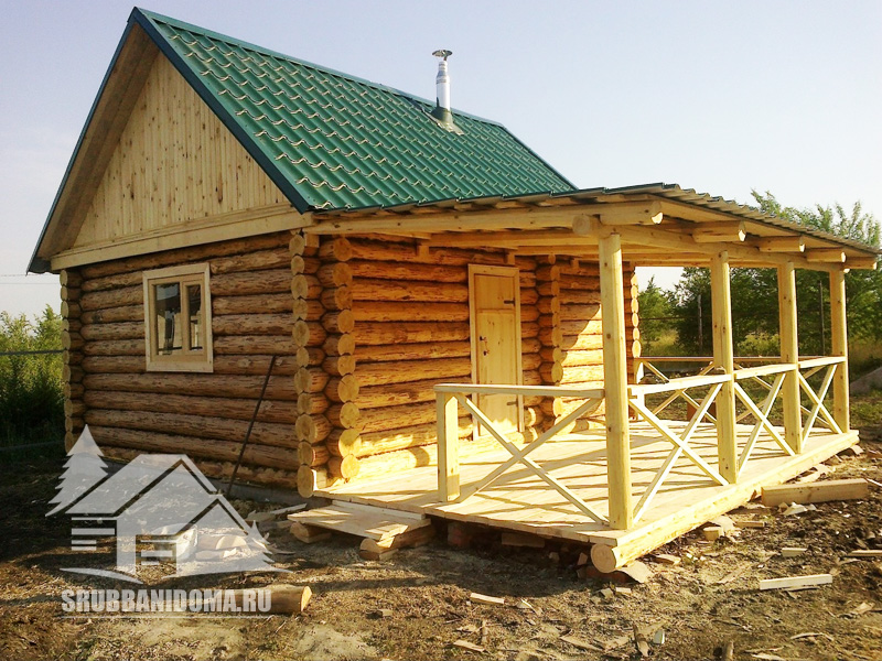 Сруб Бани 3 на 5 с террасой