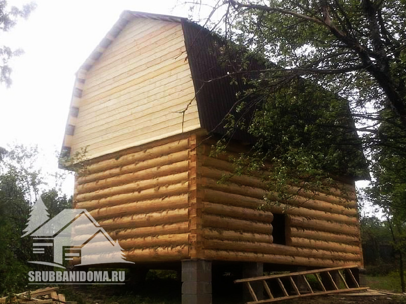 Сруб бани 3х6 с мансардой