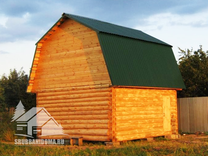 Сруб бани 4х5 с мансардой 1