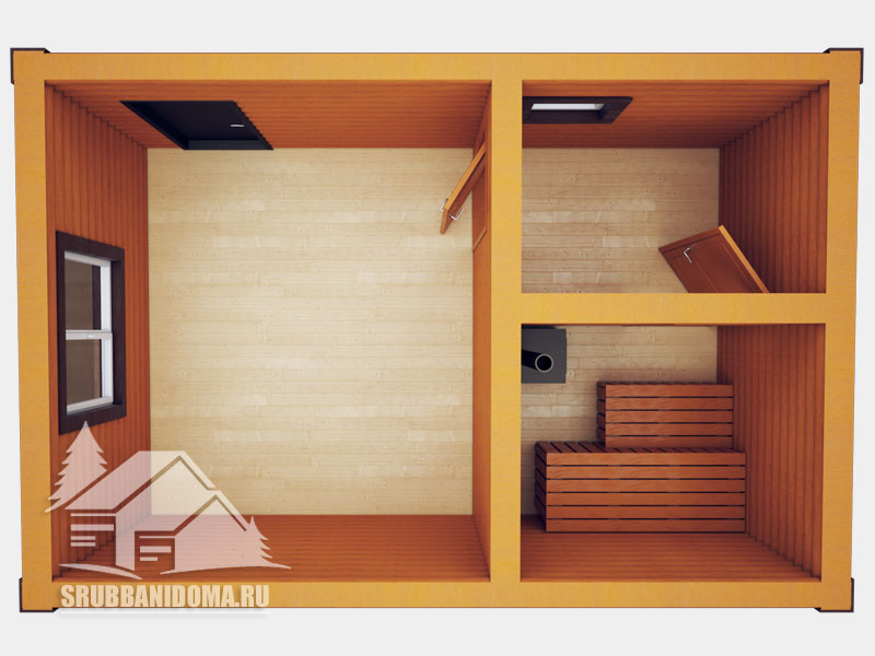 Сруб бани 4х6 12