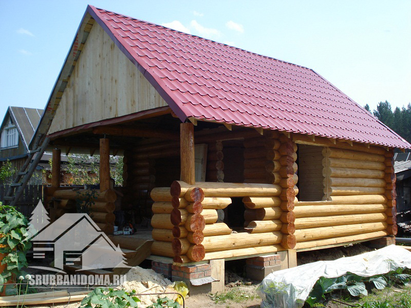 Сруб Бани 4 на 6 с террасой