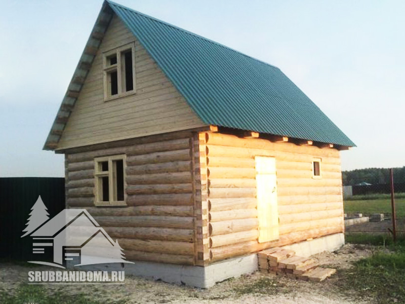 Сруб бани 4х7 с мансардой