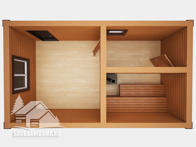 Сруб бани 4x7 11