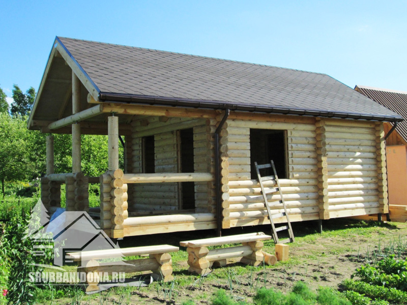 Сруб Бани 5 на 5 с террасой