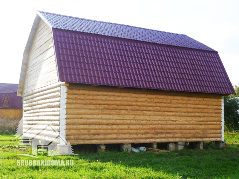 Сруб бани 5х6 с мансардой