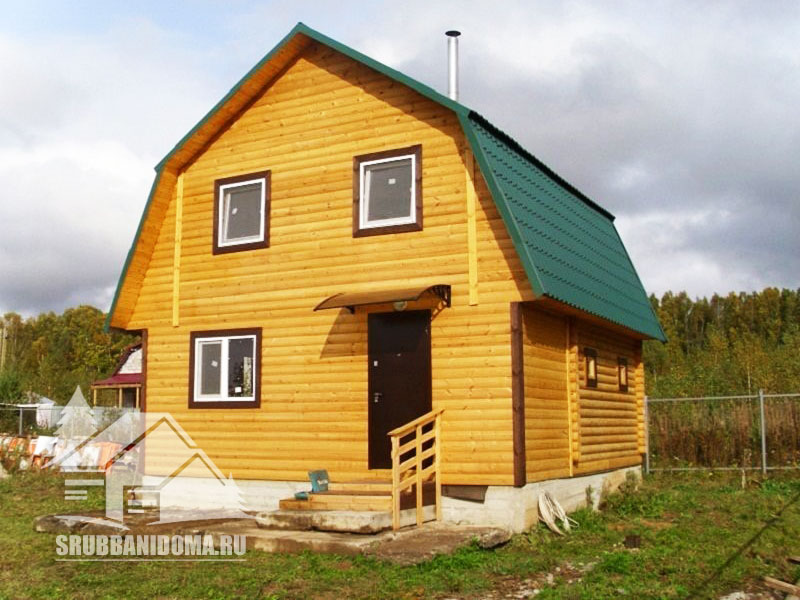 Сруб бани 5x7 с мансардой