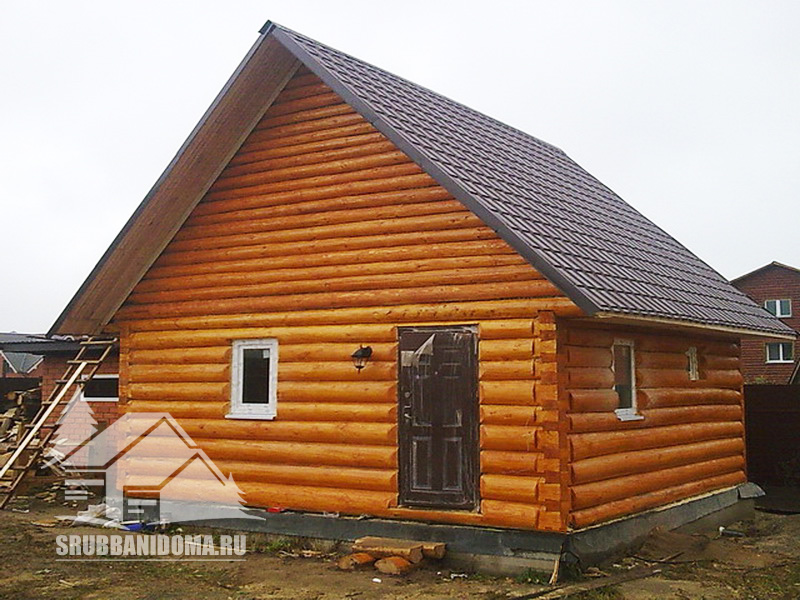 Сруб бани 6x7 с мансардой