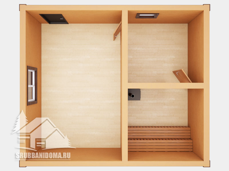 Сруб бани 6x7 11