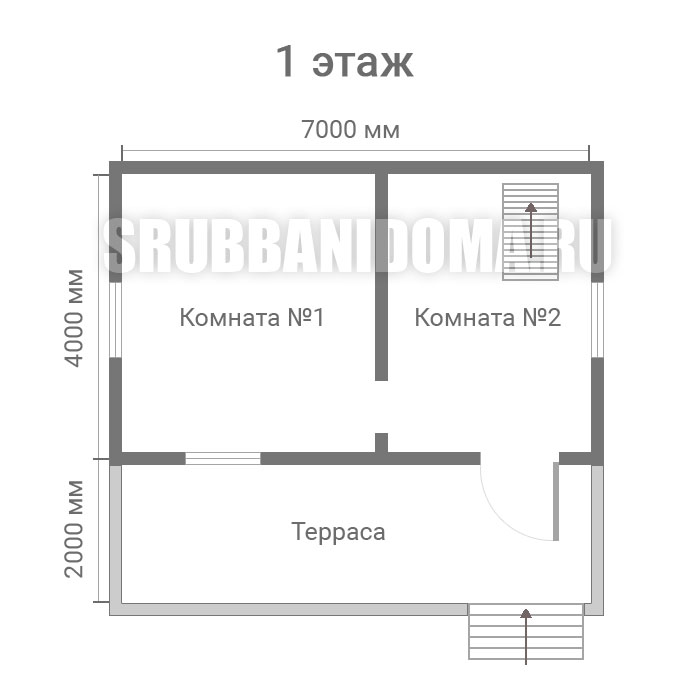 Сруб дома 6х7 4