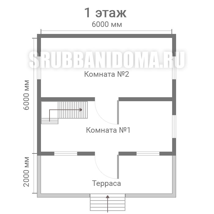 Сруб дома 6х8 3