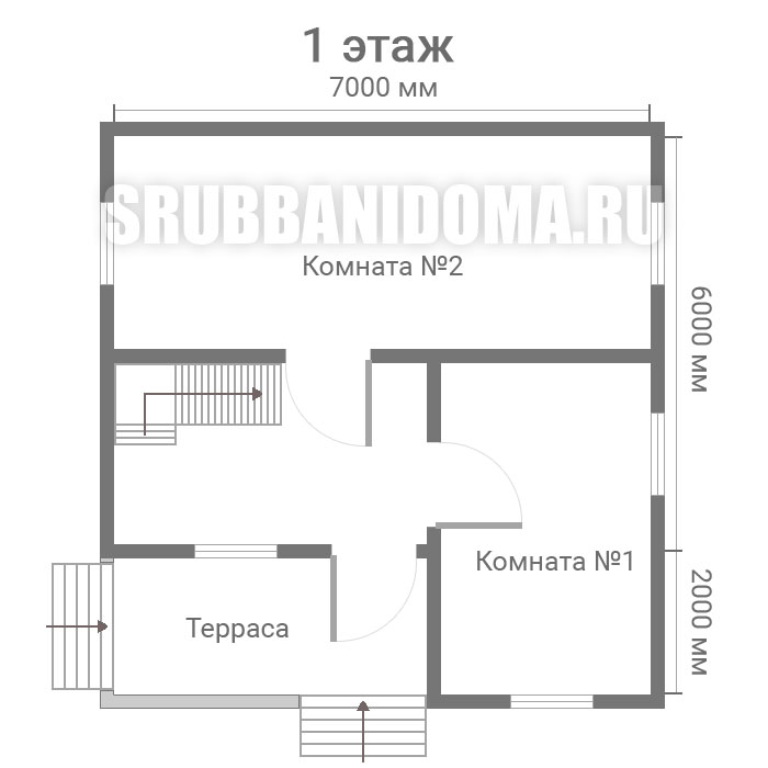 Сруб дома 7х8 3
