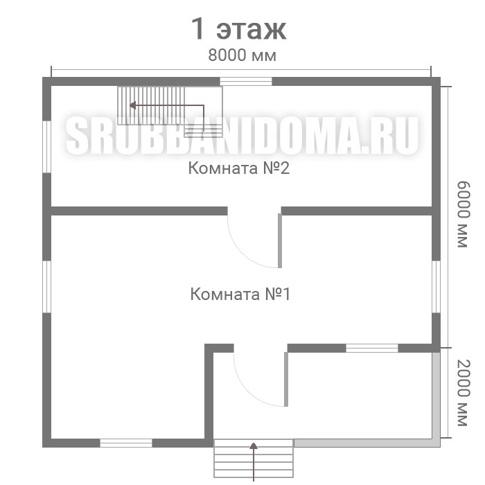 Сруб дома 8х8 3