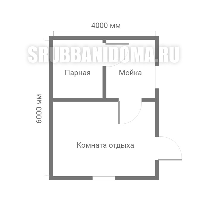 Сруб бани 4х6 6