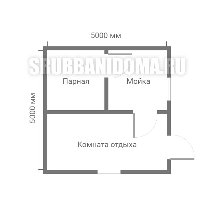 Сруб бани 5х5 4
