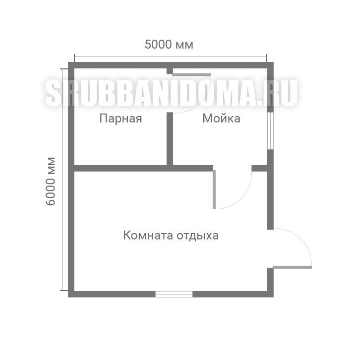 Сруб бани 5х6 5