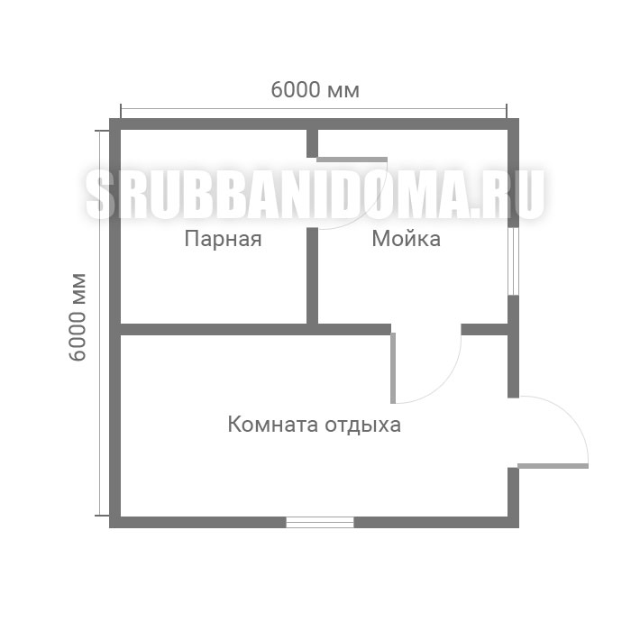 Сруб бани 6х6 5