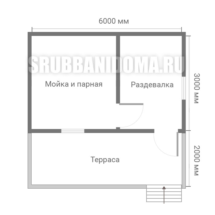 Сруб бани 3х6 с террасой 4