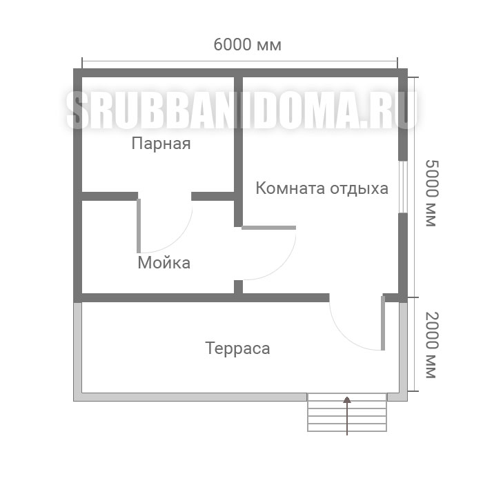 Сруб бани 5х6 с террасой 4