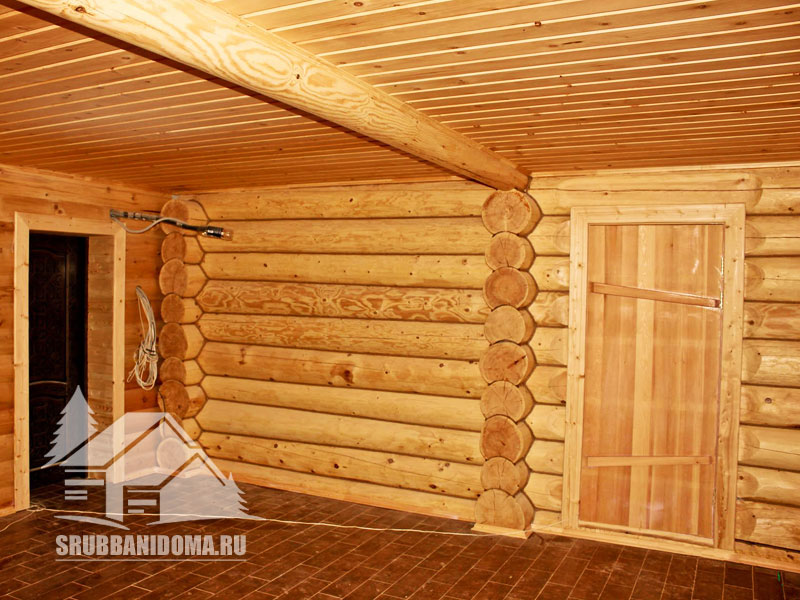 Сруб бани 5х5 с террасой и мансардой 3
