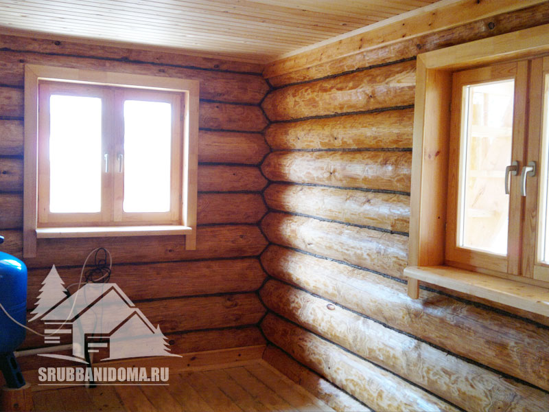 Сруб бани 4х7 с террасой и мансардой 3